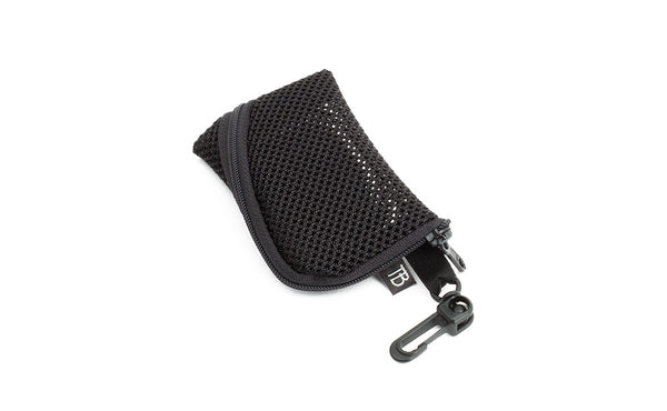 A Super Mini Ghost Whale Pouch in Black Mesh.